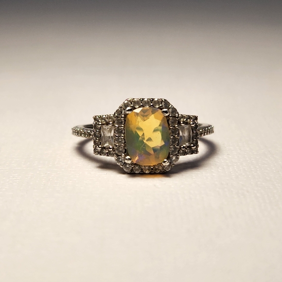 [On HOLD/repair] Sizeable Real/Natural Ethiopian Opal 925 Silver Ring Sz 8 - Picture 9 of 16